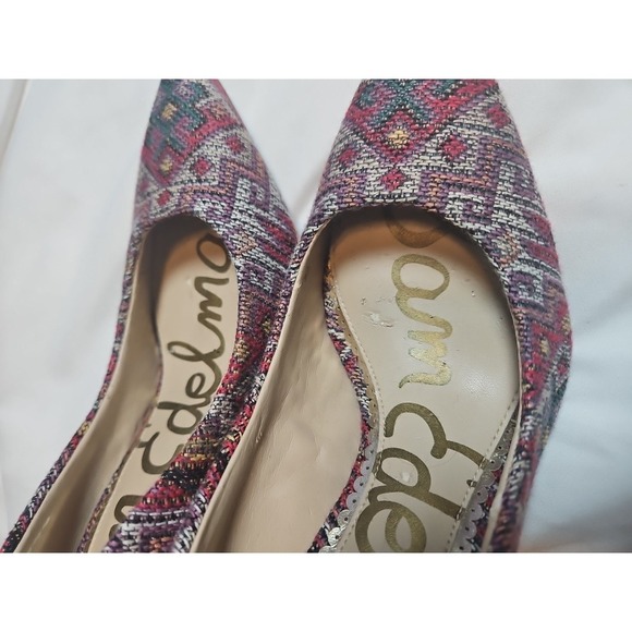 Sam Edelman women's SZ 6.5 high heel stiletto fabric printed Perfect For FALL - Picture 14 of 14